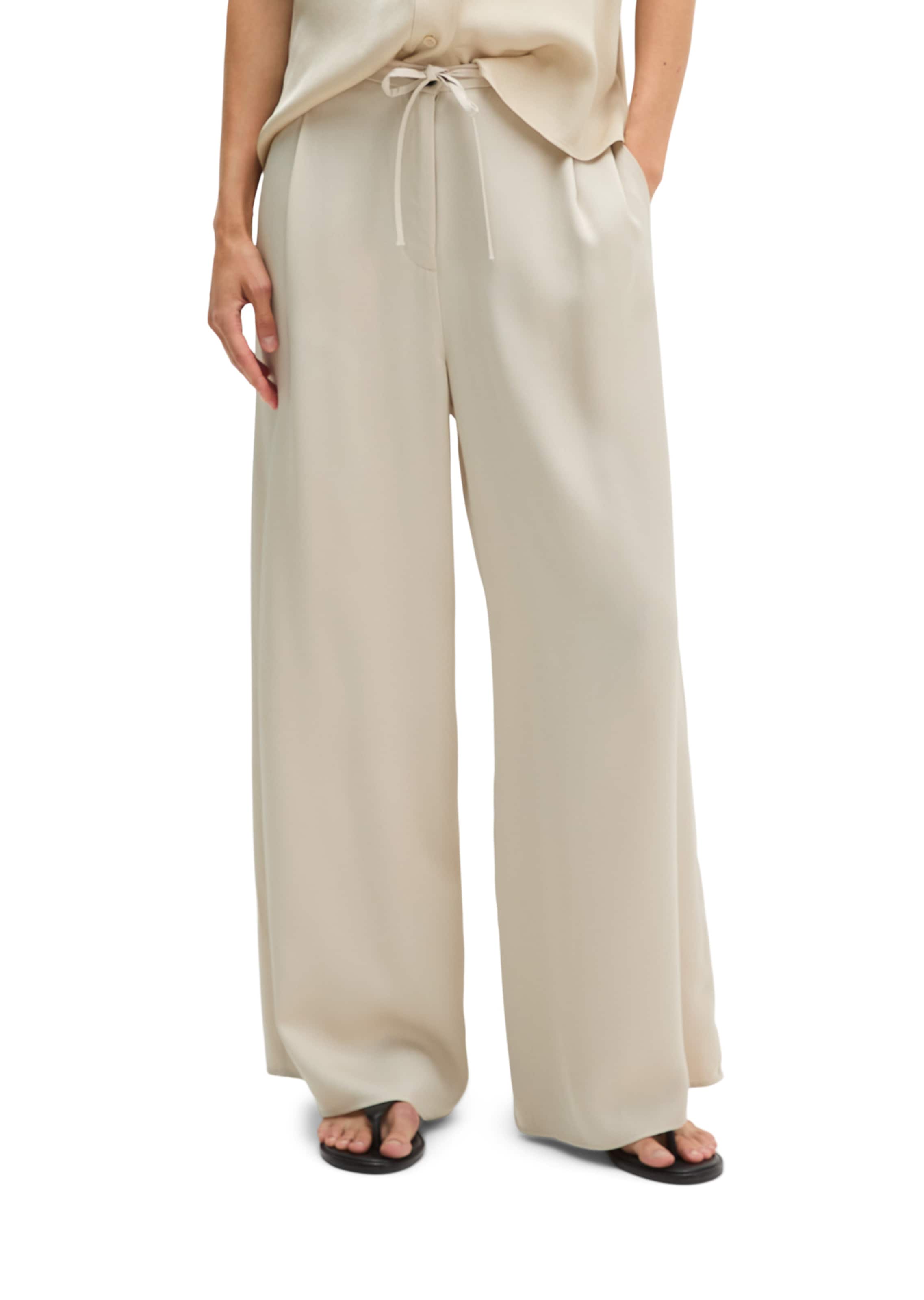 Marc O'Polo Loosefit Broek in Beige: voorkant