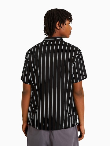 Bershka Regular fit Button Up Shirt in Black