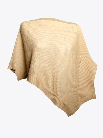 LANARTO slow fashion Cape 'Sternen' in Beige: front