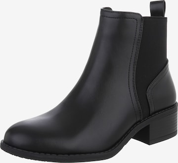 Ital-Design Stiefelette in Schwarz: Vorderseite