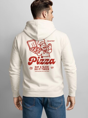 Neverless Sweatshirt 'Pizza Lovers Club' in Beige