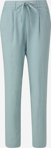 QS Regular Pleat-Front Pants in Blue: front