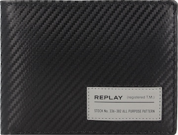 REPLAY Wallet in Black: front