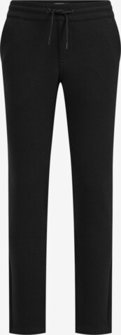 WE Fashion Slimfit Broek in Zwart: voorkant