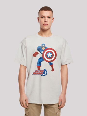 T-Shirt 'Marvel Avengers Captain America The First Avenger Color' F4NT4STIC en gris : devant