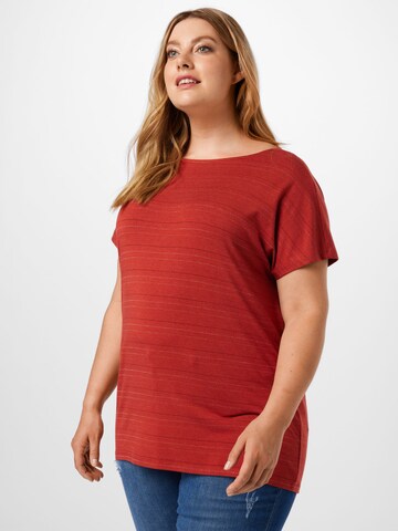 ONLY Carmakoma Shirt 'Moster' in Rood: voorkant