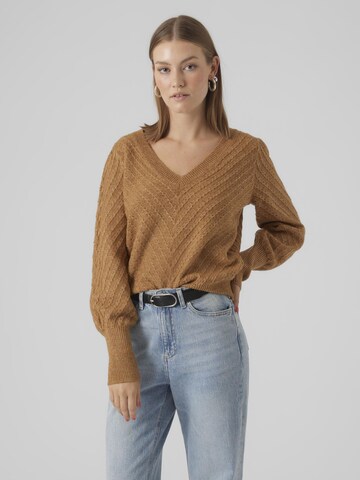 Pull-over 'STINNA' VERO MODA en marron : devant
