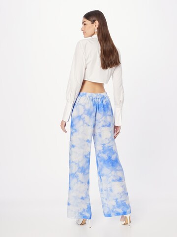 Wide leg Pantaloni de la 120% Lino pe albastru