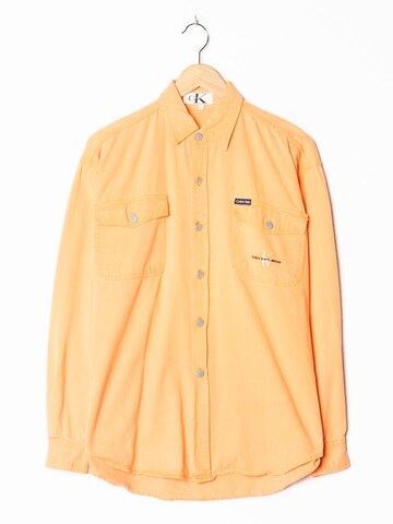 Calvin Klein Button Up Shirt in L-XL in Orange: front