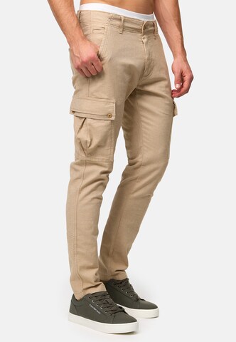 INDICODE JEANS Slimfit Cargobroek 'Safi' in Beige