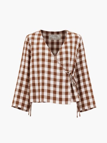 AmourLinen Top 'Adele'‌‌‌‌‌‌‌‌‌ in Braun: Vorderseite