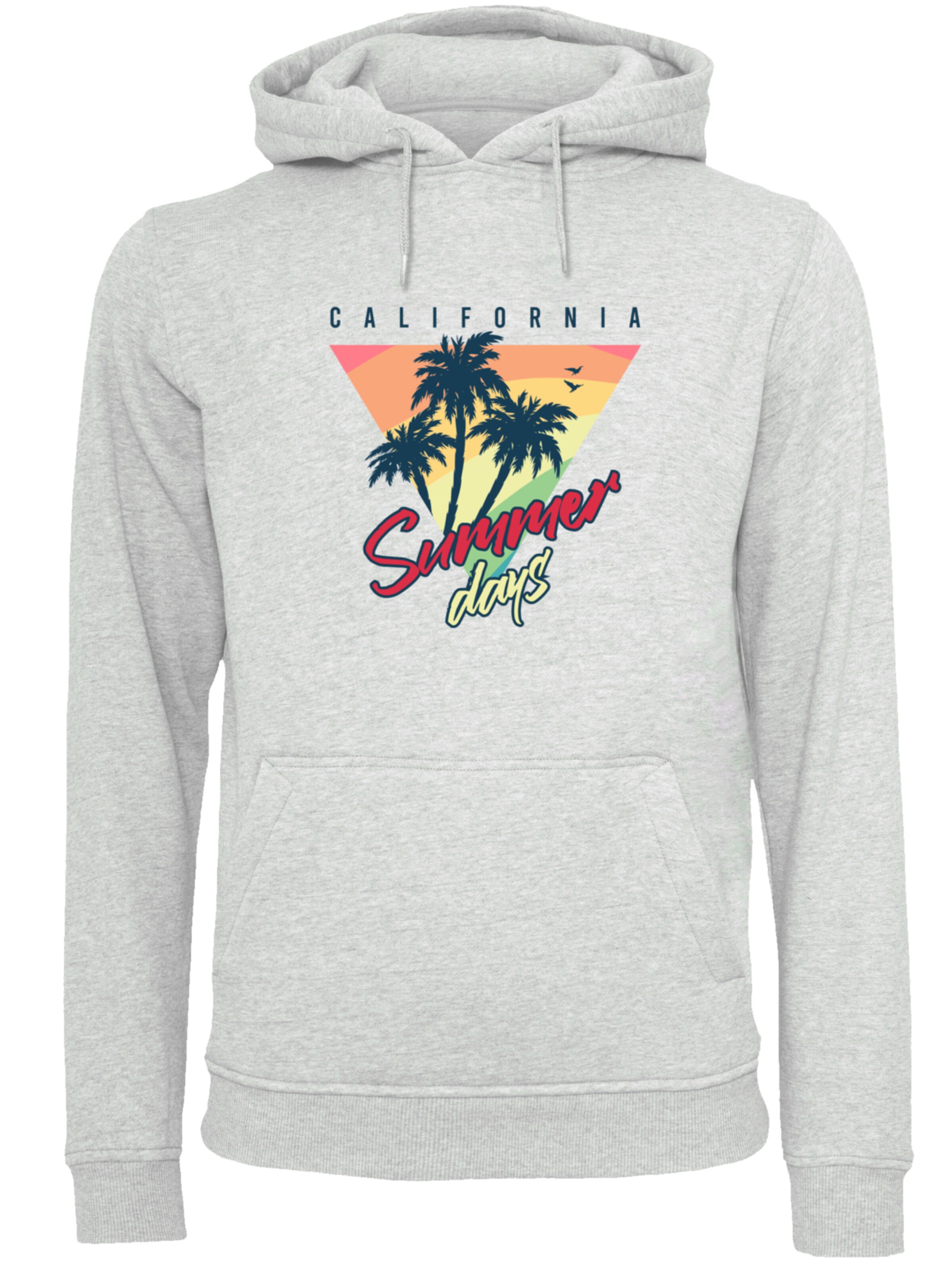 Sweat-shirt 'California Palmen Retro' F4NT4STIC en gris : devant