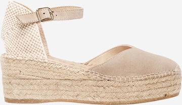 Sandalo con cinturino 'Alpargata Cuña 6 cm' di Alhamas in grigio: frontale