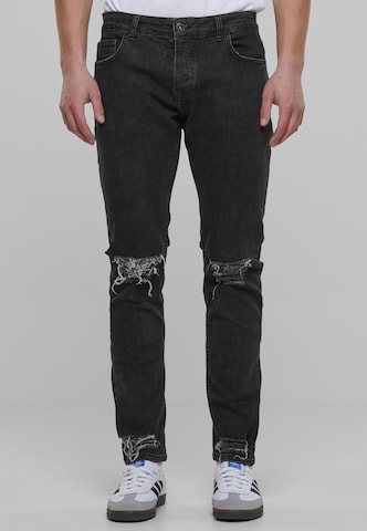 2Y Premium Skinny Jeans in Black: front