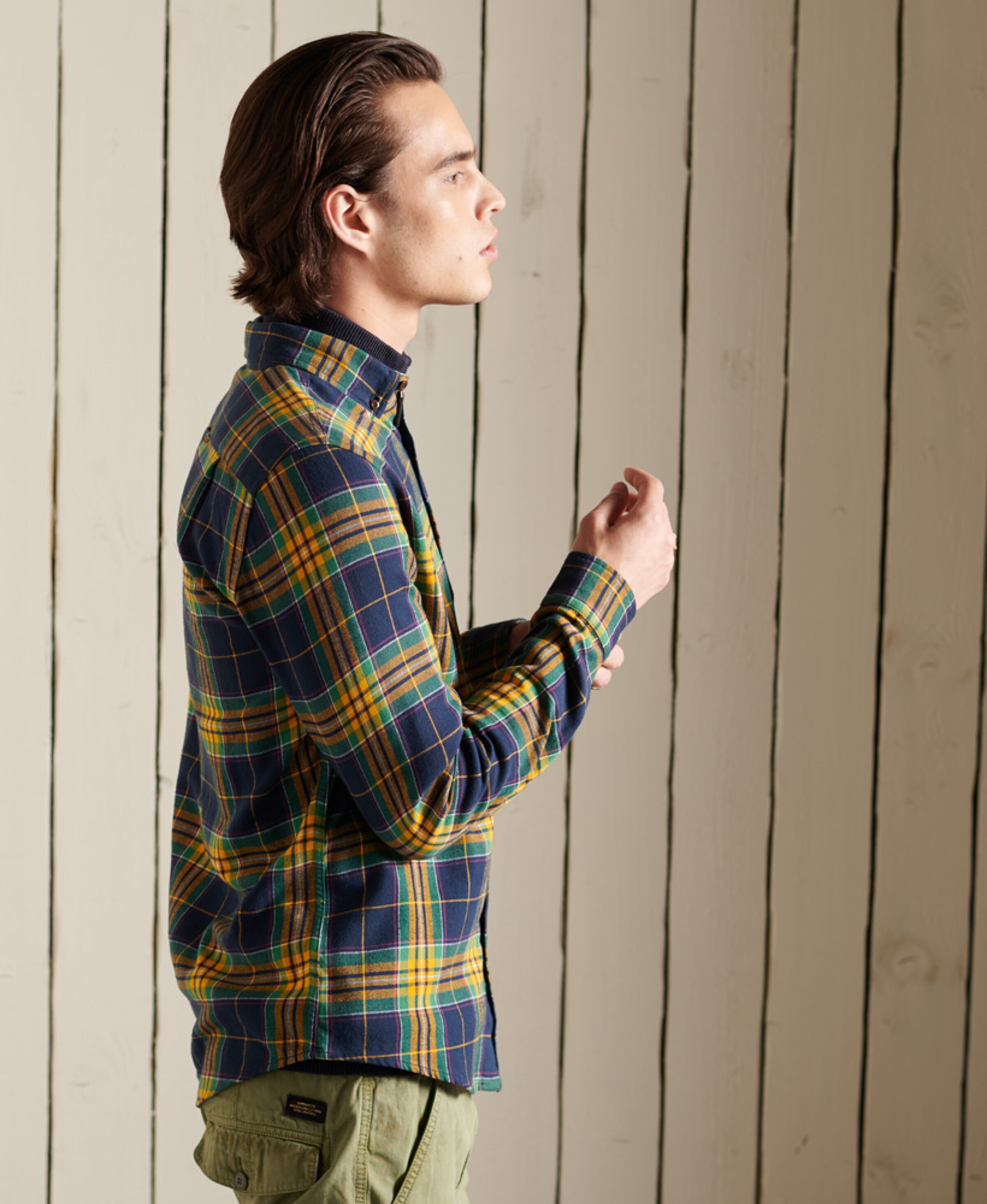 Männer Hemden Superdry SUPERDRY Heritage Lumberjack-Hemd aus Bio-Baumwolle in Gold - JN26422 Männer Hemden Superdry SUPERDRY Heritage Lumberjack-Hemd aus Bio-Baumwolle in Gold - JN26422