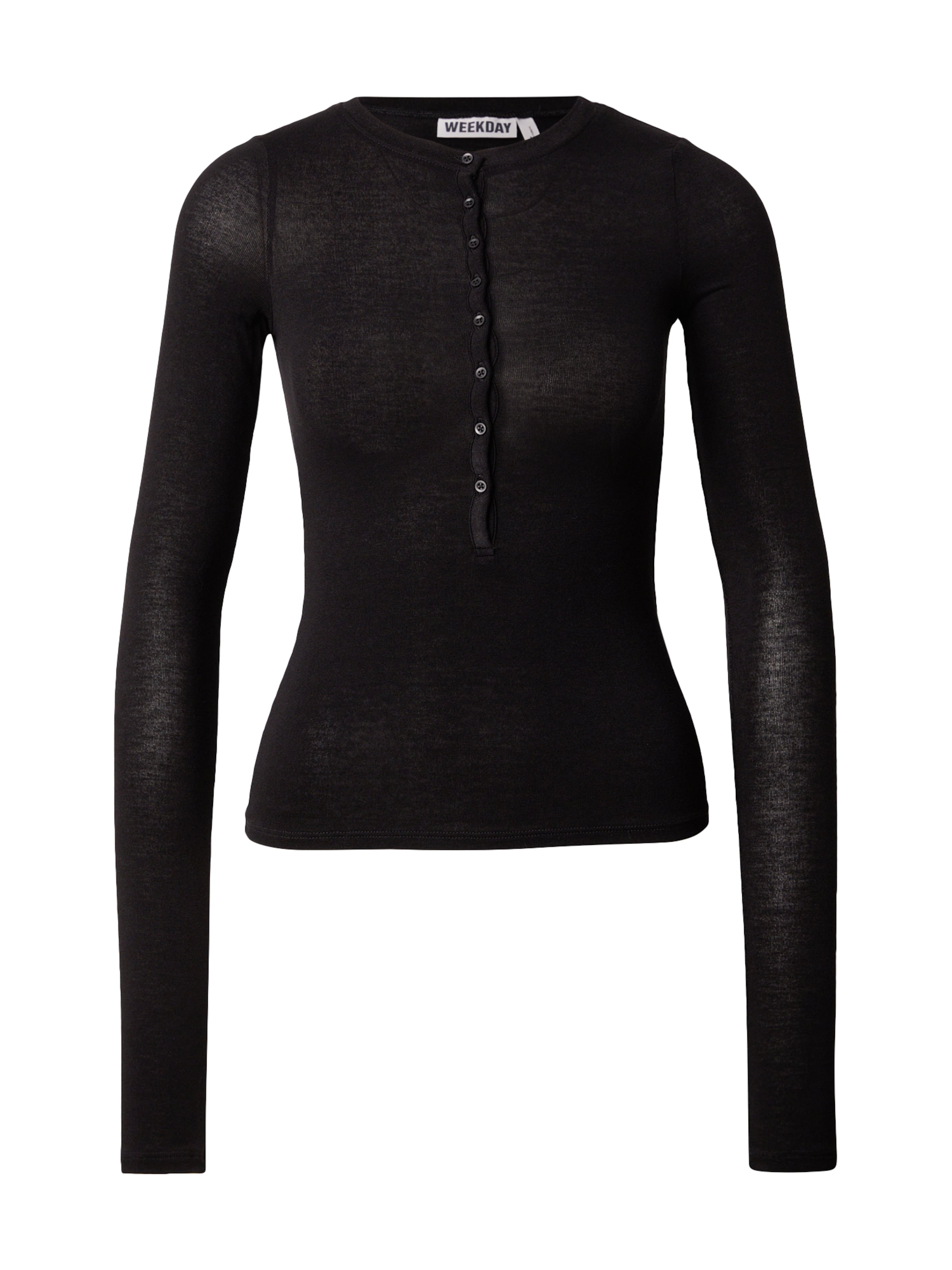 WEEKDAY Μπλουζάκι σε μαύρο: μπροστά