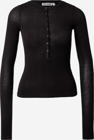 T-shirt WEEKDAY en noir : devant