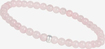 Massi Morino Perlenarmband aus Natursteine Rosenquarz, 15 cm in Pink: Vorderseite