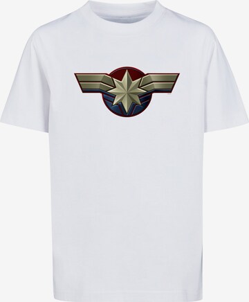 Maglietta 'Captain Marvel' di ABSOLUTE CULT in bianco: frontale