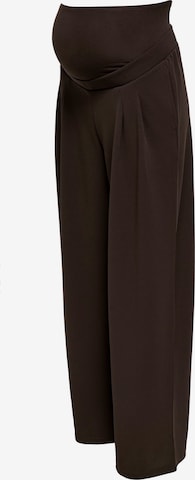 Only Maternity Wide Leg Housut 'OLMBANG' värissä ruskea: etupuoli