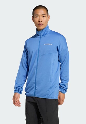 Veste en polaire fonctionnelle 'Xperior' ADIDAS TERREX en bleu : devant