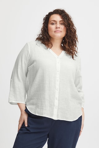 Fransa Curve Blouse 'Fpbobbi Bl' in Wit: voorkant