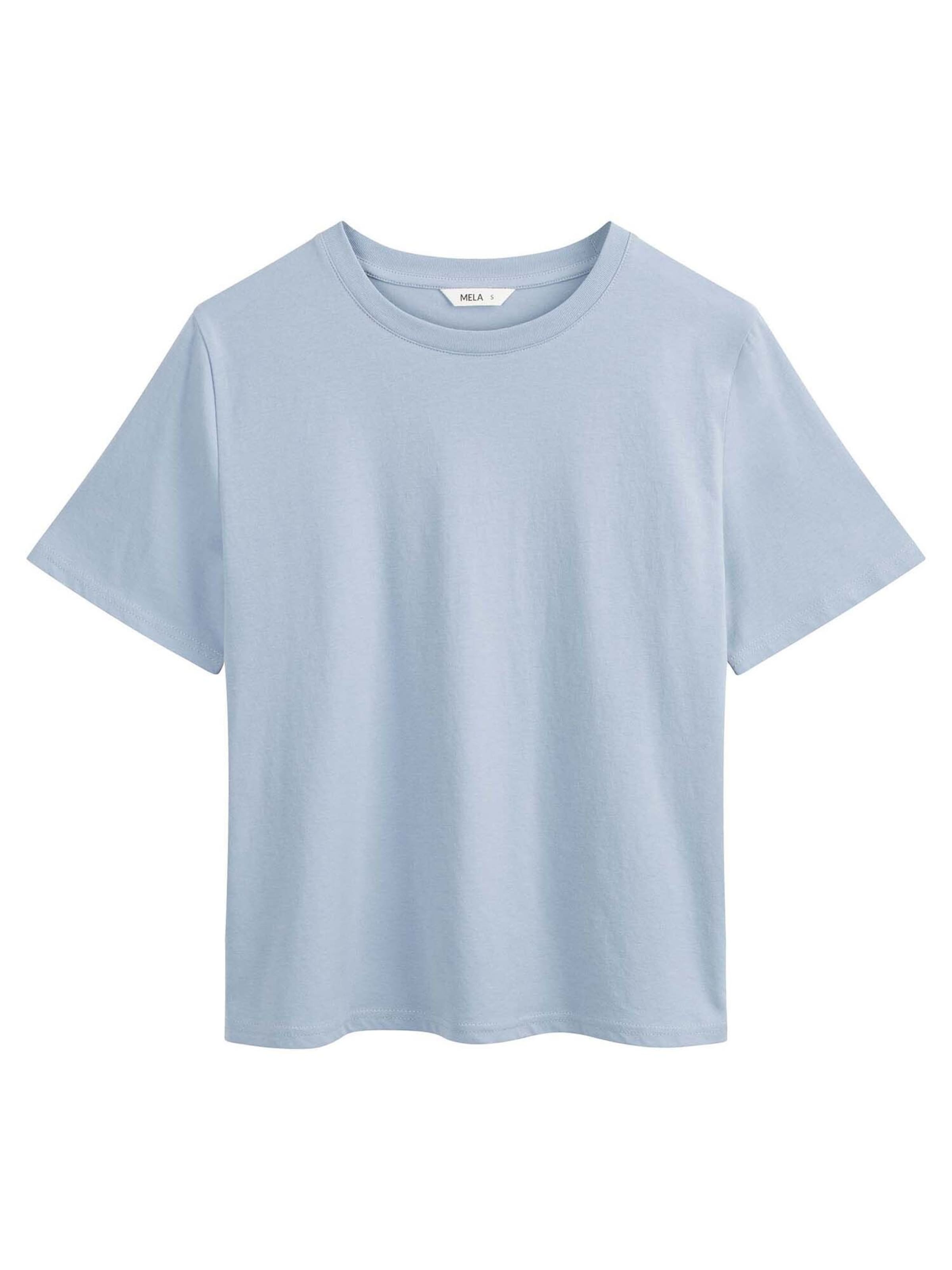 MELA - Camisa 'Tanika' em azul: frente