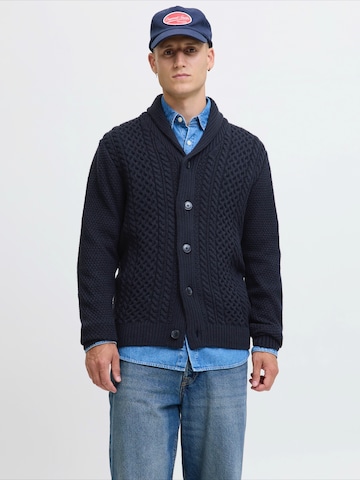 JACK & JONES Knit cardigan 'JJPAUL' in Blue: front