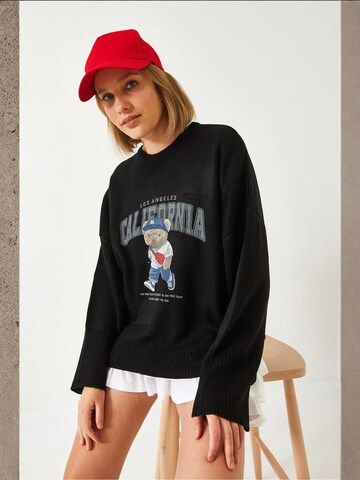 Bianco Lucci Oversized trui in Zwart