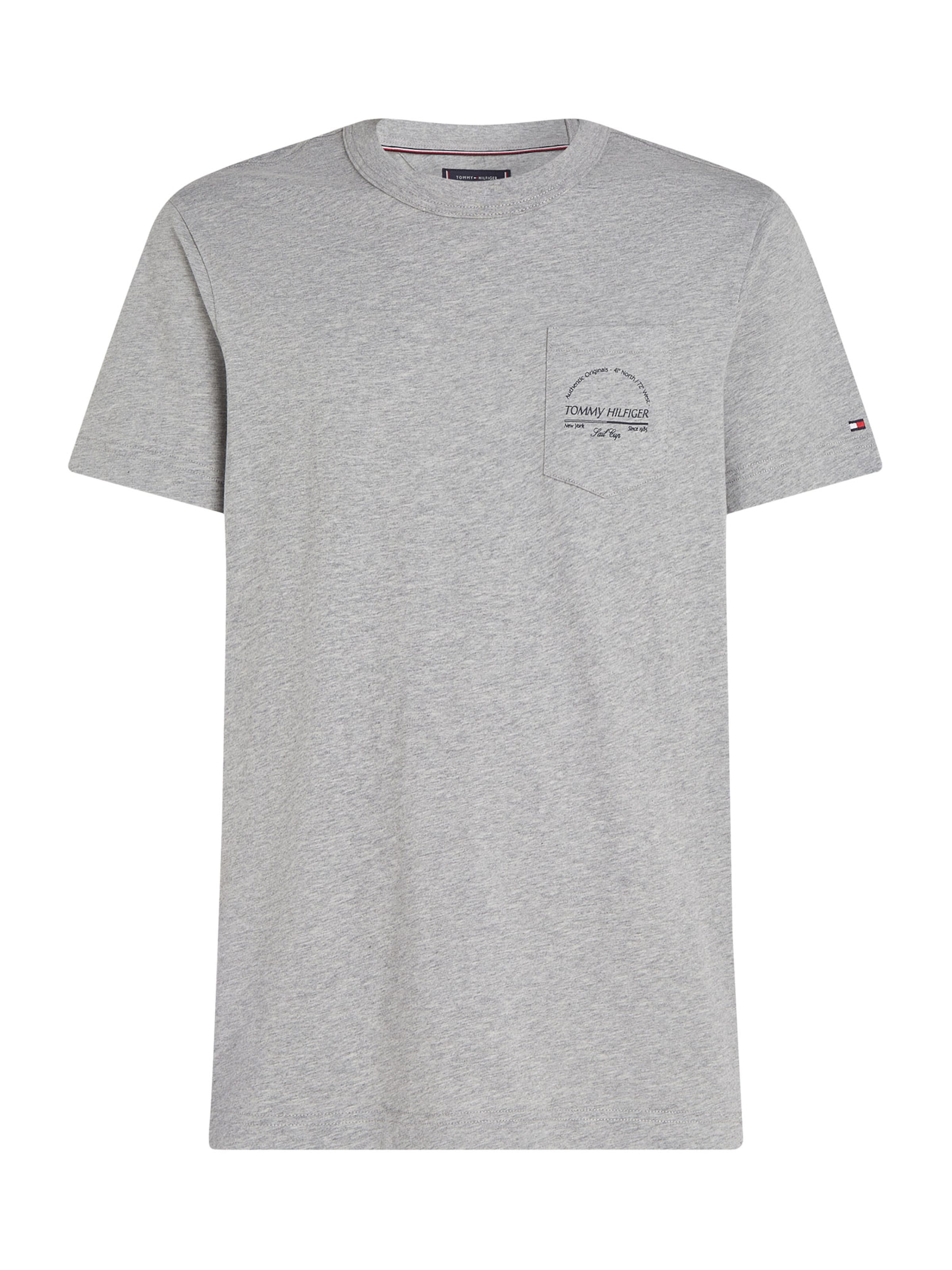 TOMMY HILFIGER Тениска 'Arch' в сиво / черно, Преглед на продукта