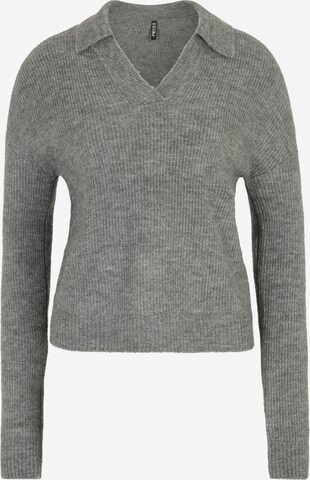 Pieces Tall Sweater 'SILLE' in Grey: front