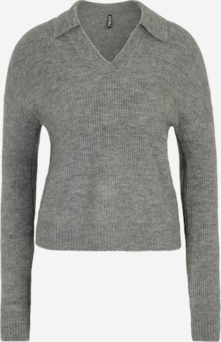 Pieces Tall Sweater 'SILLE' in Grey: front