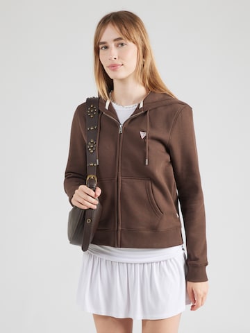 GUESS JEANS Sweat jacket in Brown: front