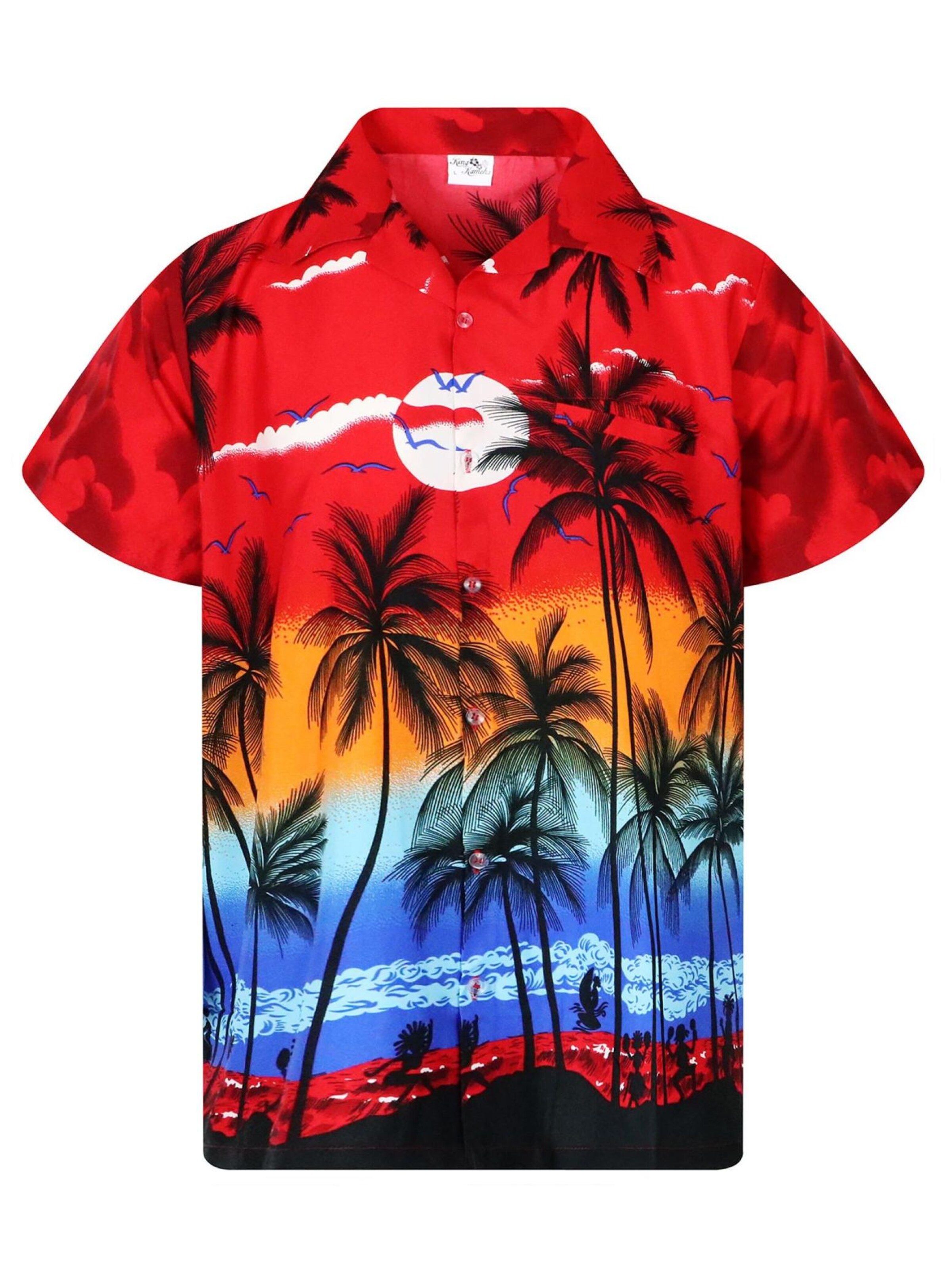 King Kameha Shirt 'Beach' in Red: front
