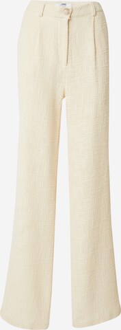 RÆRE by Lorena Rae Wide leg Bandplooibroek 'Belana Tall' in Beige: voorkant