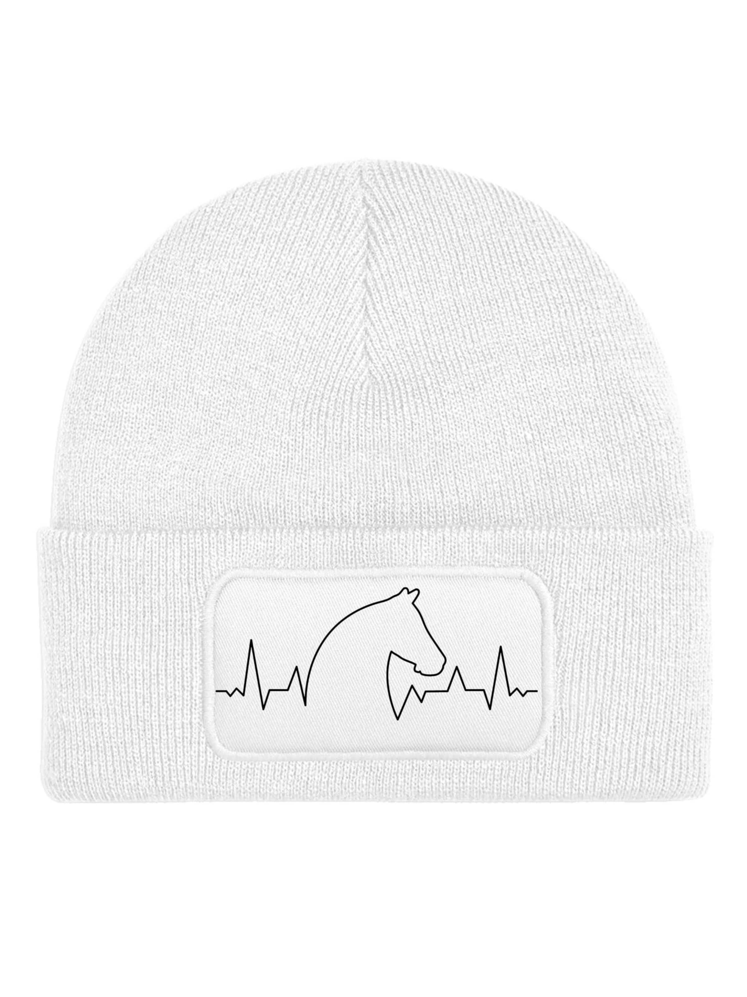 Youth Designz Beanie 'Heartbeat Pferd' in White: front