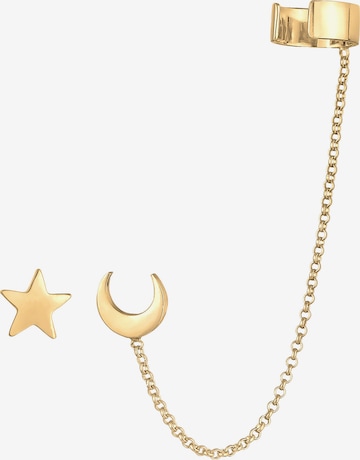 ELLI Ohrringe Astro, Ear Chain, Earcuff, Halbmond, Sterne in Gold: predná strana