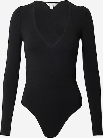 Miss Selfridge Shirt Bodysuit in Black: front