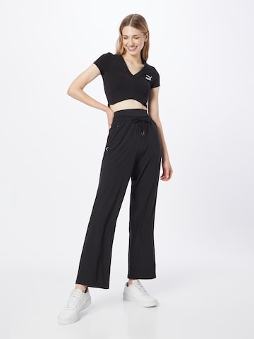 PUMA Wide leg Παντελόνι φόρμας σε μαύρο