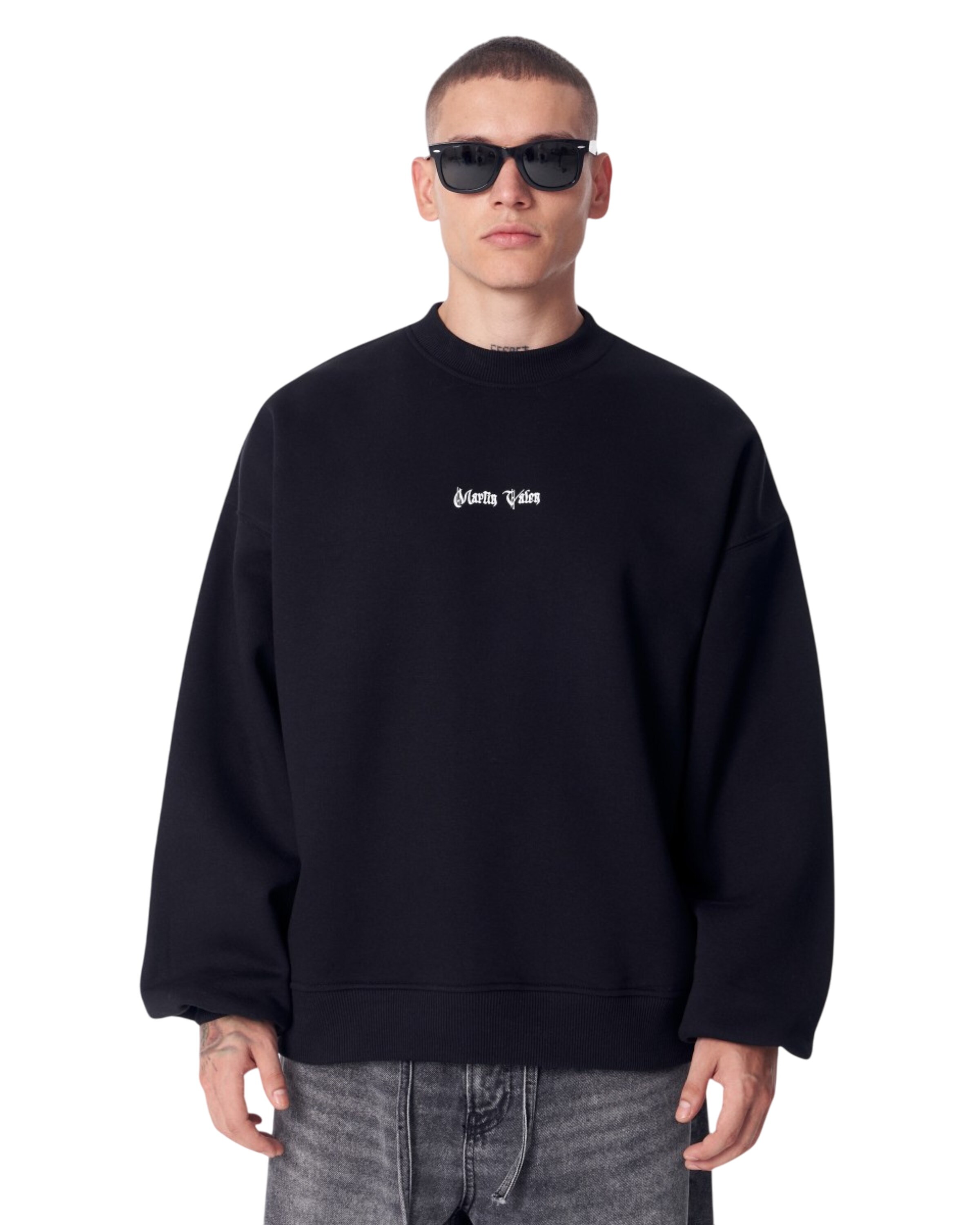 MARTIN VALEN Sweatshirt in Zwart: voorkant