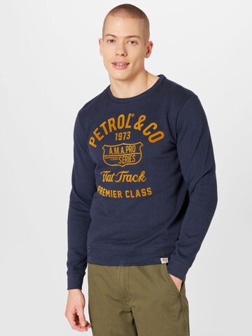 Petrol Industries Sweatshirt in Blauw: voorkant