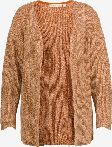 Ulla Popken Knit Cardigan in Brown: front