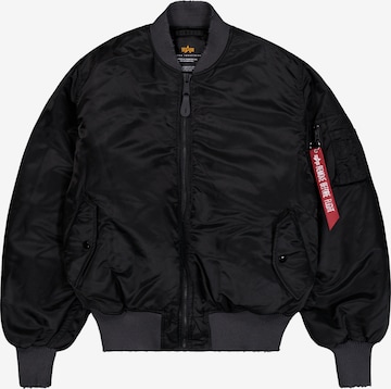 ALPHA INDUSTRIES Välikausitakki 'MA-1 Distressed' värissä musta: etupuoli