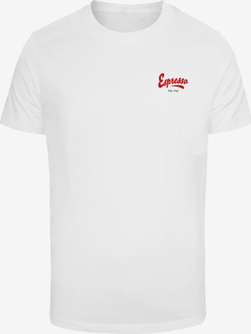Mister Tee Shirt 'Espresso Veloce' in White: front