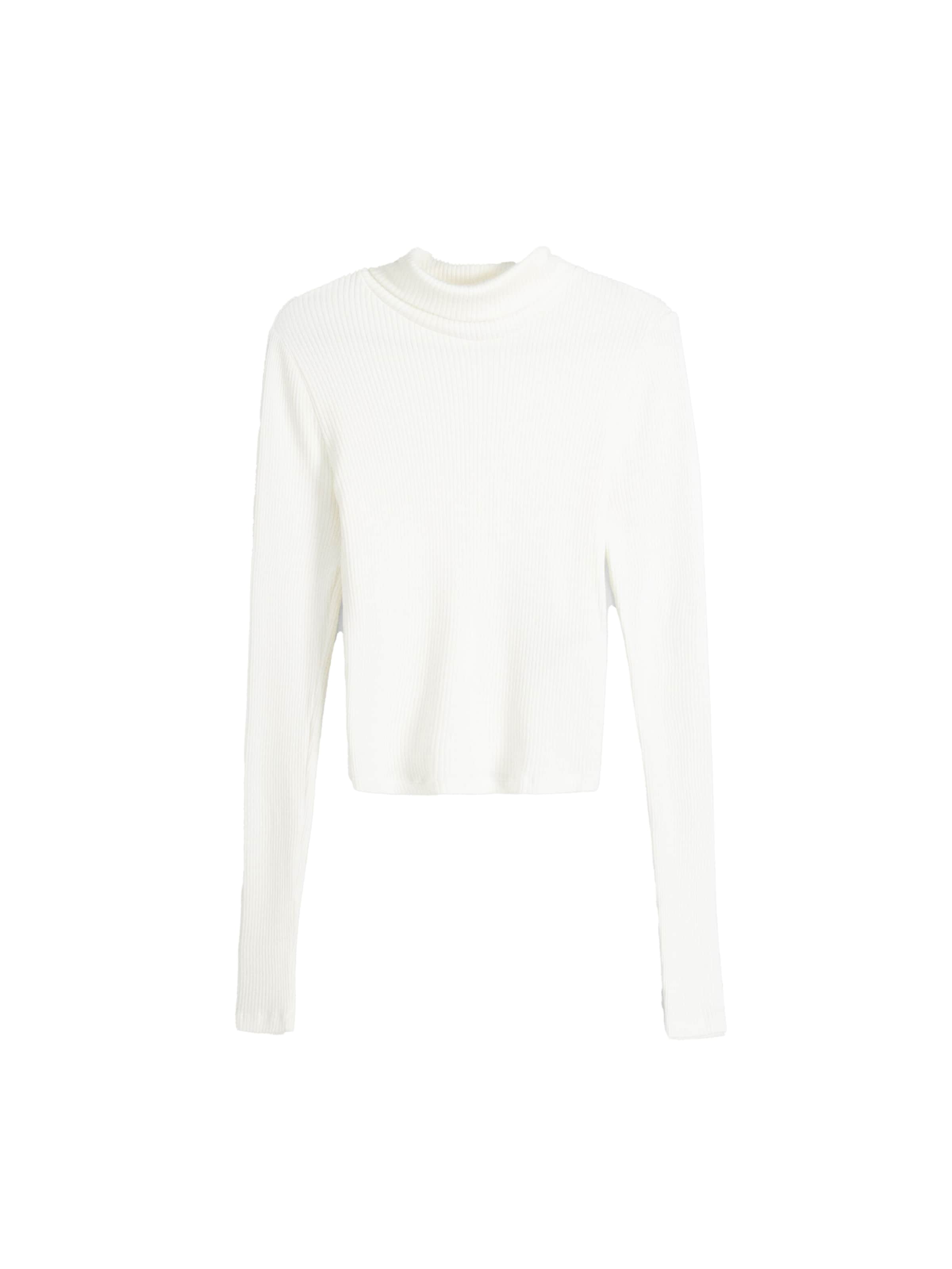 Bershka Тениска в бяло: отпред