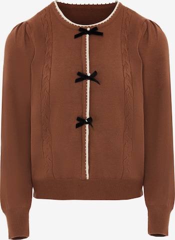 NAEMI Strickjacke in Braun: Vorderseite