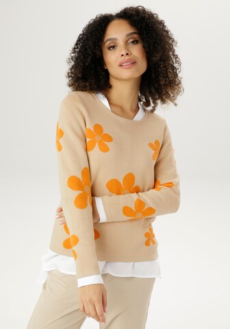 Aniston SELECTED Sweater in Orange: front