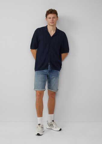 QS Regular fit Button Up Shirt in Blue