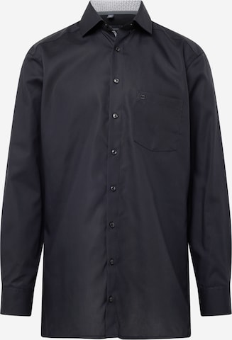 OLYMP Regularny krój Koszula w kolorze czarny: przód