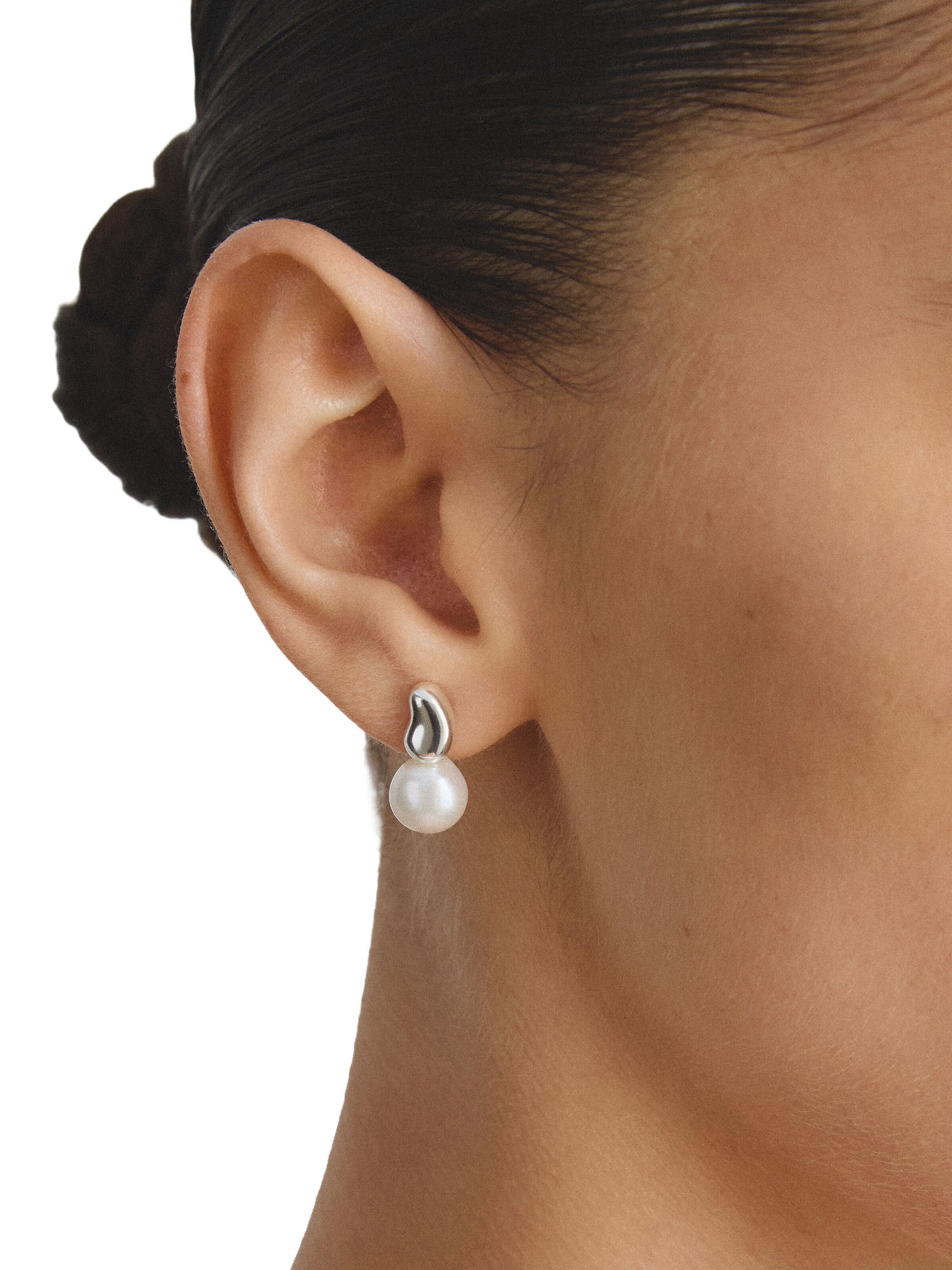 Thomas Sabo Ohrstecker Perle in Silber: Vorderseite